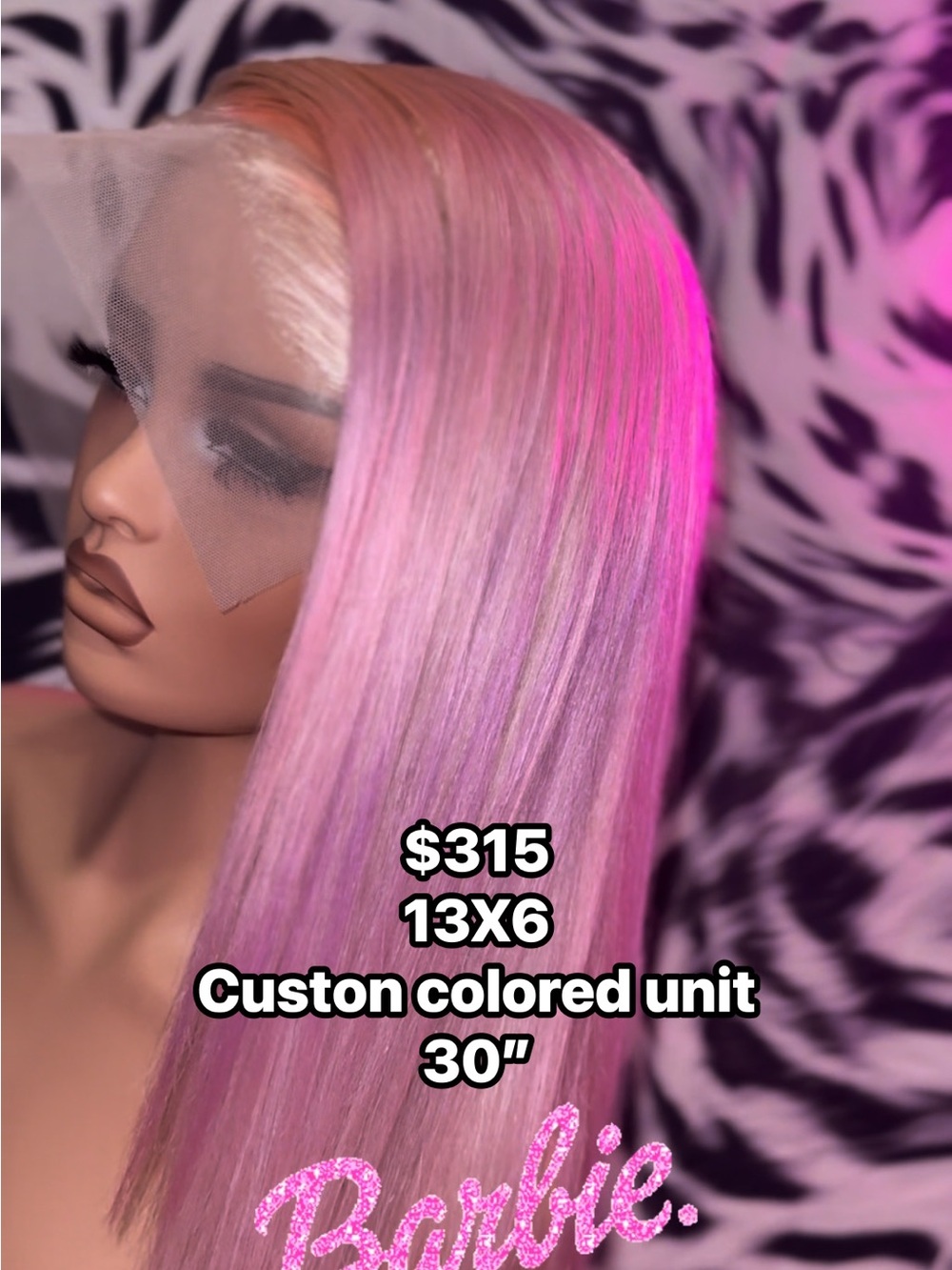 🩷💜30” inch 13x6 Lace Human Hair Wig with cotton candy pink & Purple Undertones